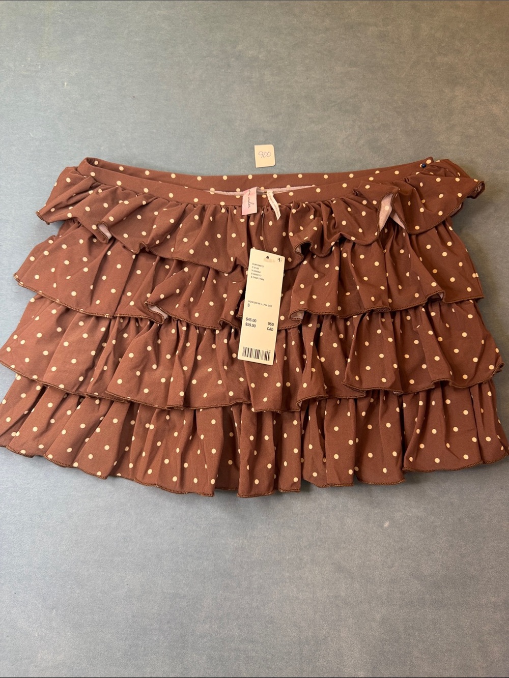 Urban Outfitters Brown Polka Dot Tiered Ruffle Skirt NWT